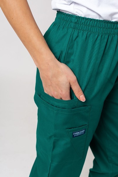 Women's Cherokee Originals (Mock top, N.Rise trousers) scrubs set hunter green-11