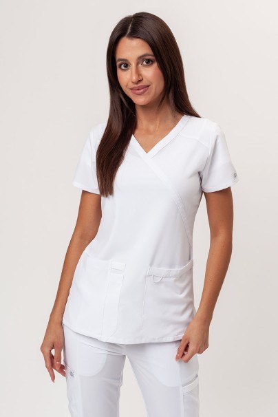 Women's Dickies EDS Essentials scrubs set (Mock top, Mid Rise trousers) white-2
