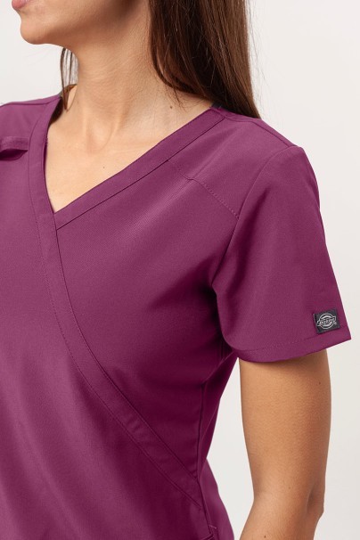 Women’s Dickies EDS Essentials Mock scrub top wine-3