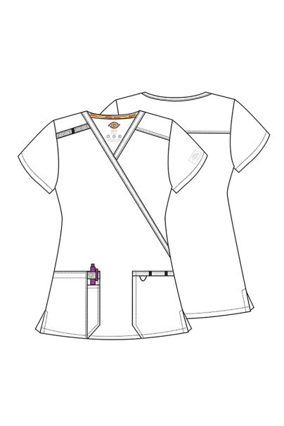 Women's Dickies EDS Essentials scrubs set (Mock top, Mid Rise trousers) wine-14