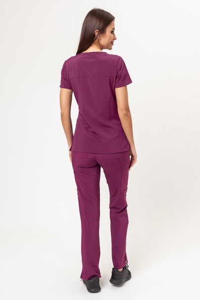 Women's Dickies EDS Essentials scrubs set (Mock top, Mid Rise trousers) wine-1