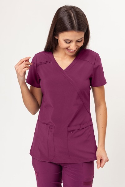 Women's Dickies EDS Essentials scrubs set (Mock top, Mid Rise trousers) wine-2