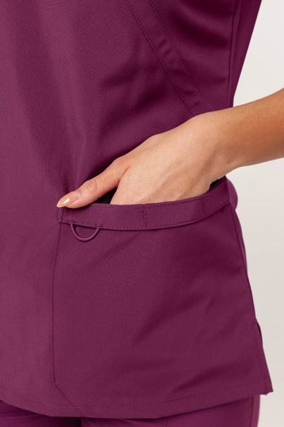 Women's Dickies EDS Essentials scrubs set (Mock top, Mid Rise trousers) wine-8