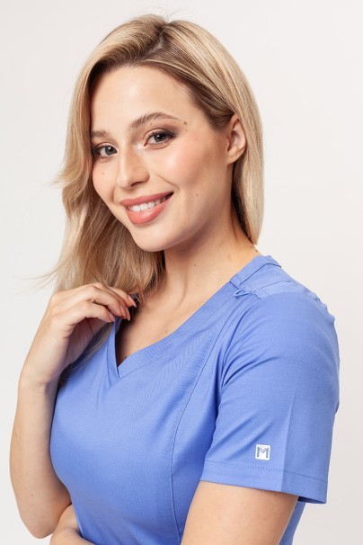 Women’s Maevn Matrix Double V-neck scrub top ceil blue-2