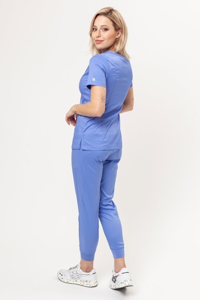 Women's Maevn Matrix scrubs set (Double V-neck top, Yogga trousers) ceil blue-1