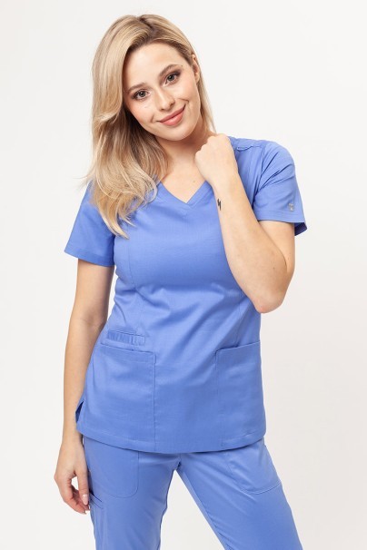 Women's Maevn Matrix scrubs set (Double V-neck top, Yogga trousers) ceil blue-2