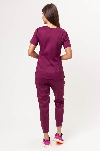 Women's Maevn Matrix scrubs set (Double V-neck top, Yogga trousers) wine-2