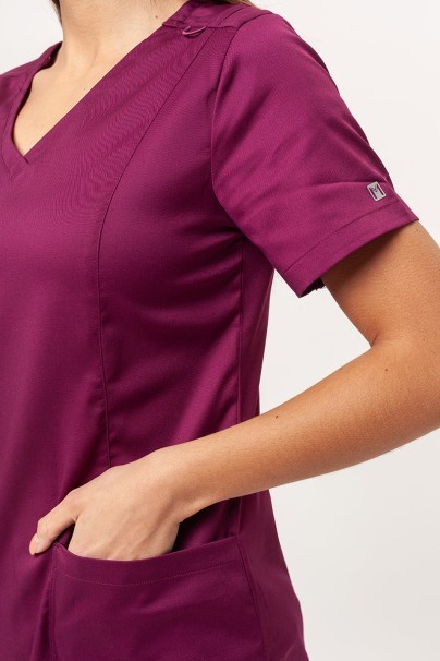 Women's Maevn Matrix scrubs set (Double V-neck top, Yogga trousers) wine-5