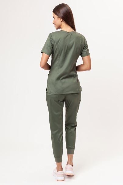 Women's Maevn Matrix scrubs set (Double V-neck top, Yogga trousers) olive-1