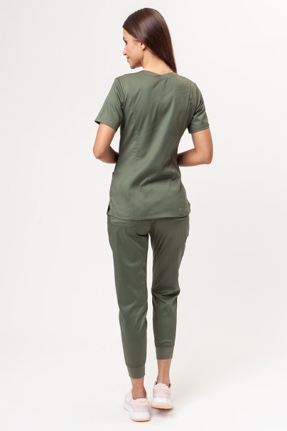 Women's Maevn Matrix scrubs set (Double V-neck top, Yogga trousers) olive-2