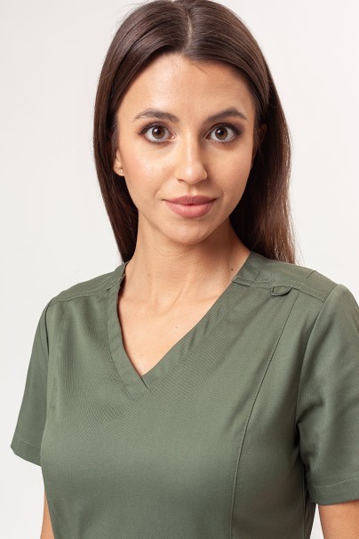 Women's Maevn Matrix scrubs set (Double V-neck top, Yogga trousers) olive-4