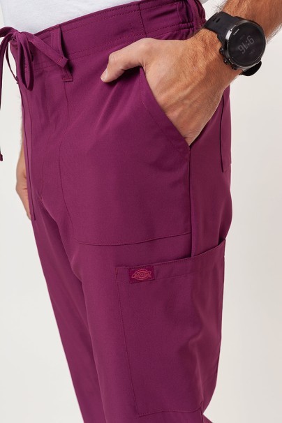 Men's Dickies EDS Essentials (V-neck top, Natural Rise trousers) scrubs set wine-10