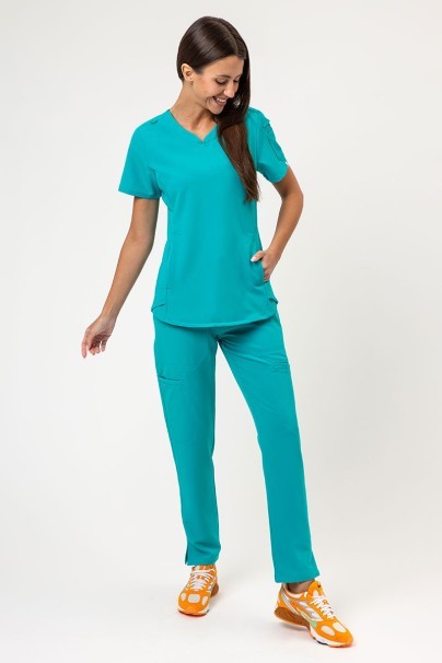 Women’s Uniforms World 518GTK™ (Lucy top, Alivia trousers) scrubs set teal blue-2
