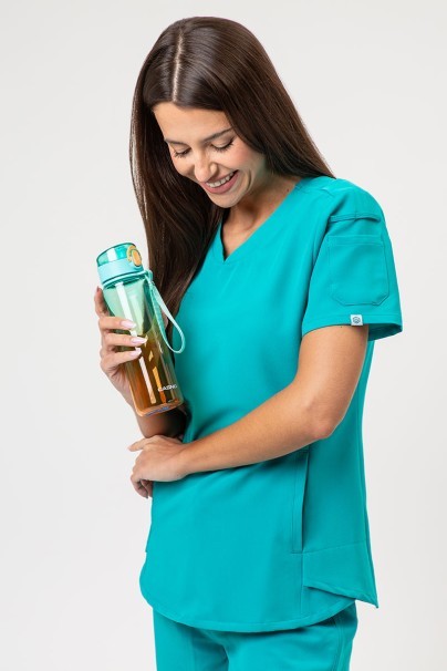 Women’s Uniforms World 518GTK™ (Lucy top, Alivia trousers) scrubs set teal blue-4