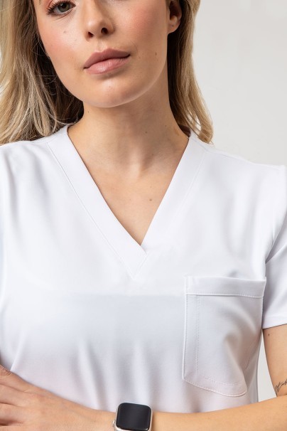Women's Cherokee Ultra scrubs set (3-pocket top, Cargo trousers) white-4