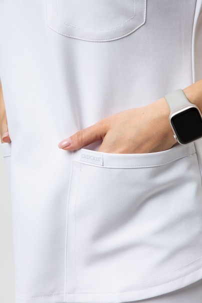 Women's Cherokee Ultra scrubs set (3-pocket top, Cargo trousers) white-5