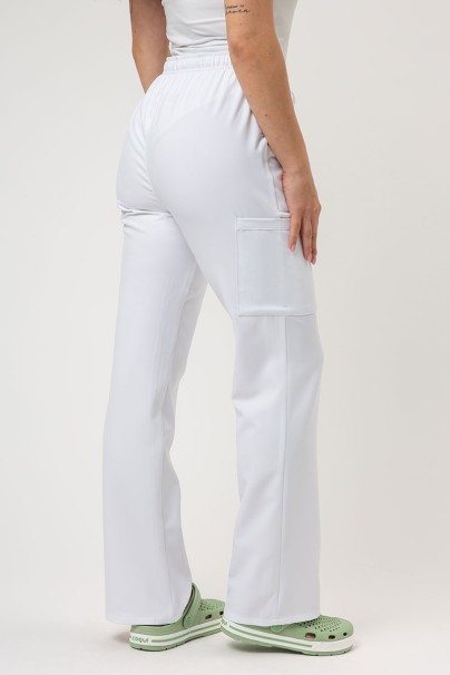 Women's Cherokee Ultra scrubs set (3-pocket top, Cargo trousers) white-6
