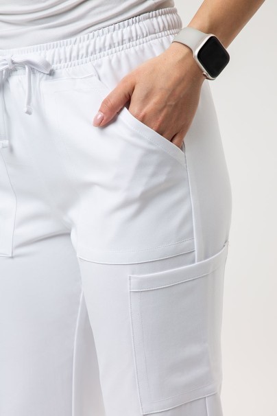 Women's Cherokee Ultra scrubs set (3-pocket top, Cargo trousers) white-8