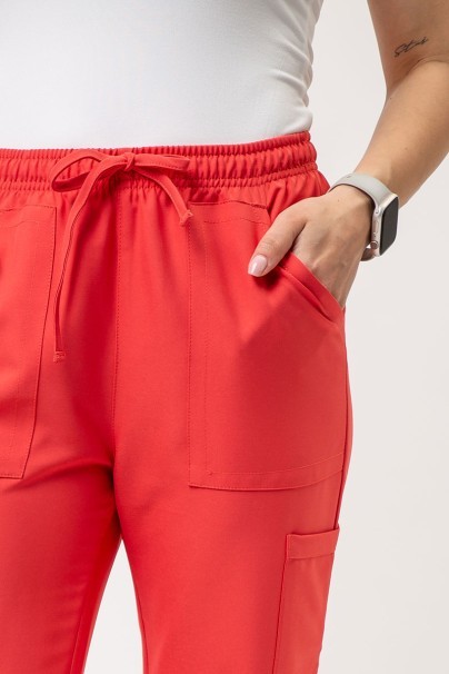 Women's Cherokee Ultra scrubs set (3-pocket top, Cargo trousers) coral-3