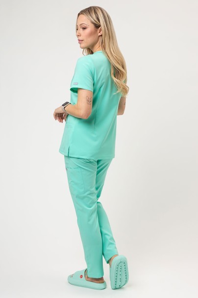 Women's Maevn Momentum scrubs set (Double V-neck top, 6-pocket trousers) mint-1