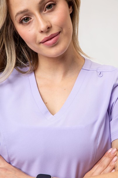 Women's Maevn Momentum scrubs set (Double V-neck top, 6-pocket trousers) lavender-3