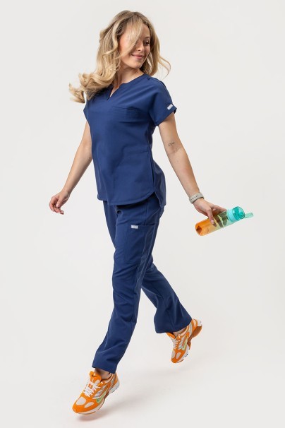 Women's Maevn Momentum scrubs set (Dolman top, Flare Leg trouser) navy-14