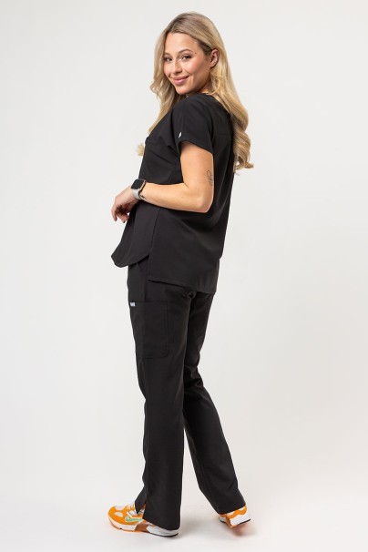 Women's Maevn Momentum scrubs set (Dolman top, Flare Leg trouser) black-2