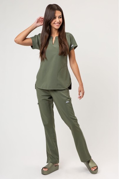 Women's Maevn Momentum Flare Leg jogger scrub trousers olive-2