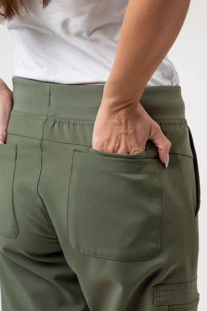 Women's Maevn Momentum Flare Leg jogger scrub trousers olive-5