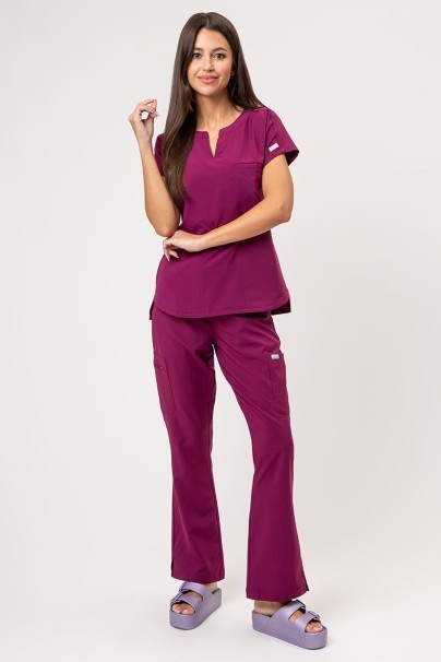 Women's Maevn Momentum Flare Leg jogger scrub trousers wine-2