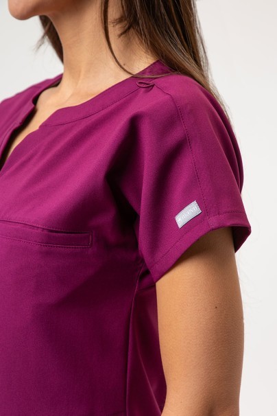 Women's Maevn Momentum scrubs set (Dolman top, Flare Leg trouser) wine-6