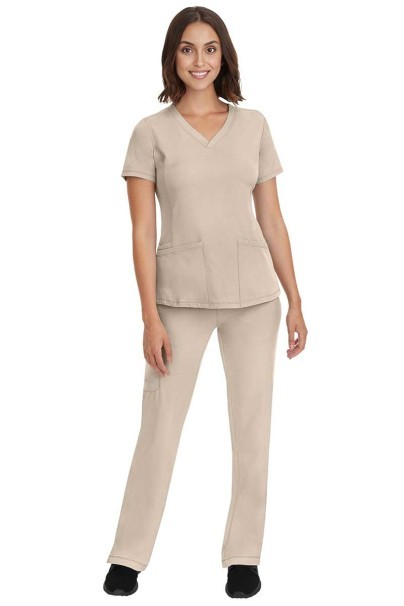 Women's Healing Hands Rebecca Flare scrub trousers khaki-2