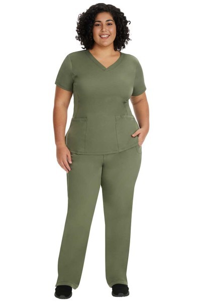 Women's Healing Hands Rebecca Flare scrub trousers olive-2