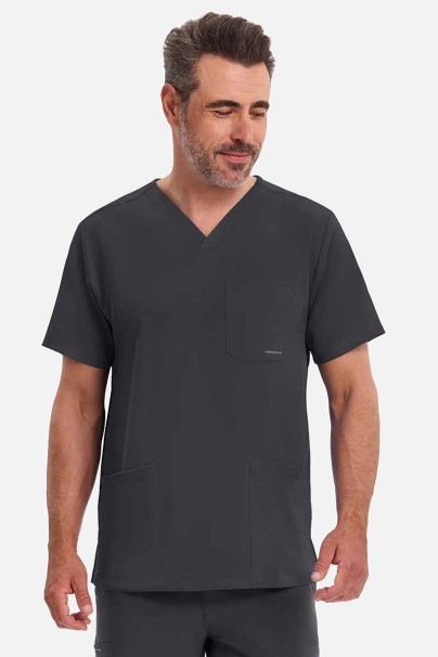 Men's Healing Hands scrubs set (Matthew top, Ryan trousers) pewter-2
