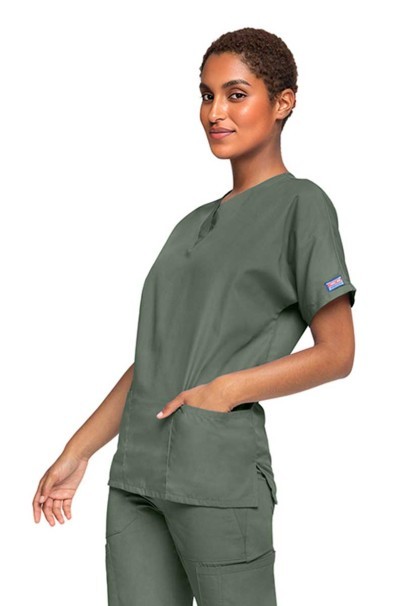 Women's Cherokee Originals scrubs set (V-neck top, N.Rise trousers) olive-4