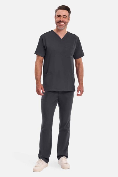 Men's Healing Hands Matthew V-neck scrub top pewter-2