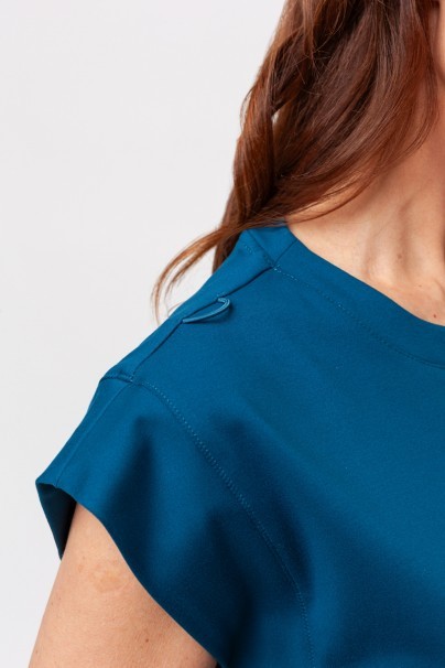 Women's Cherokee Achieve Crew Neck scrub top caribbean blue-5