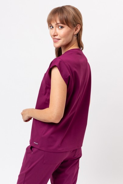 Women's Cherokee Achieve Crew Neck scrub top wine-2