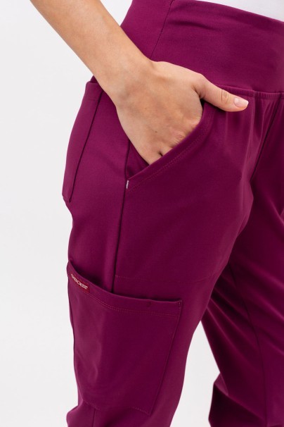 Women's Cherokee Achieve Jogger scrub trousers wine-4