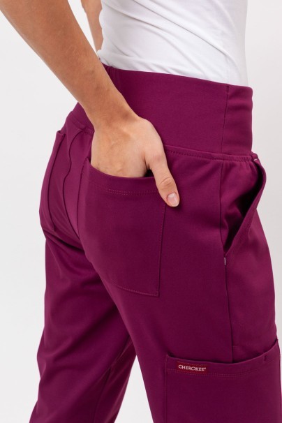 Women's Cherokee Achieve Jogger scrub trousers wine-5