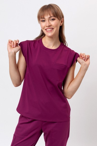 Women's Cherokee Achieve scrubs set wine-3