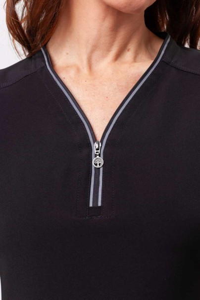 Women's Healing Hands scrubs set (Sonia top, Nisha trousers) black-4