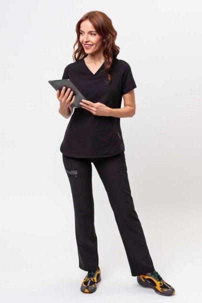 Women's Healing Hands scrubs set (Skyler top, Nisha trousers) black-2