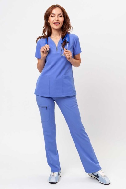 Women's Healing Hands Sonia scrub top ceil blue-2