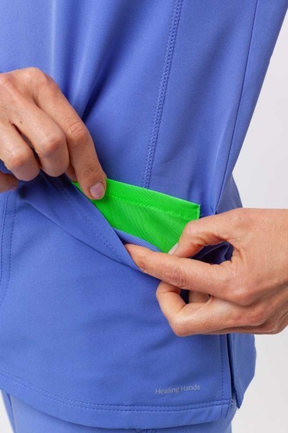 Women's Healing Hands Sonia scrub top ceil blue-6