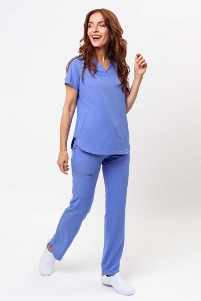 Women's Healing Hands Skyler scrub top ciel blue-11