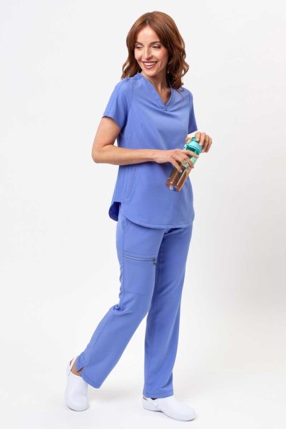 Women's Healing Hands Skyler scrub top ciel blue-2