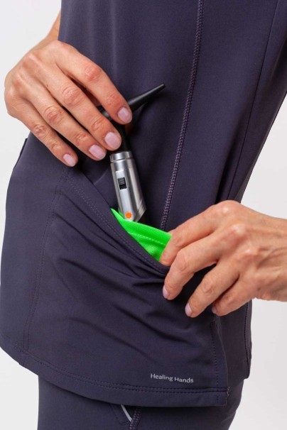 Women's Healing Hands scrubs set (Sonia top, Nisha trousers) pewter-8