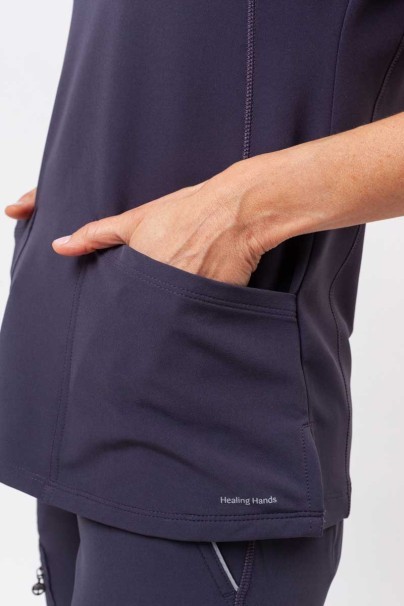 Women's Healing Hands scrubs set (Sonia top, Nisha trousers) pewter-7