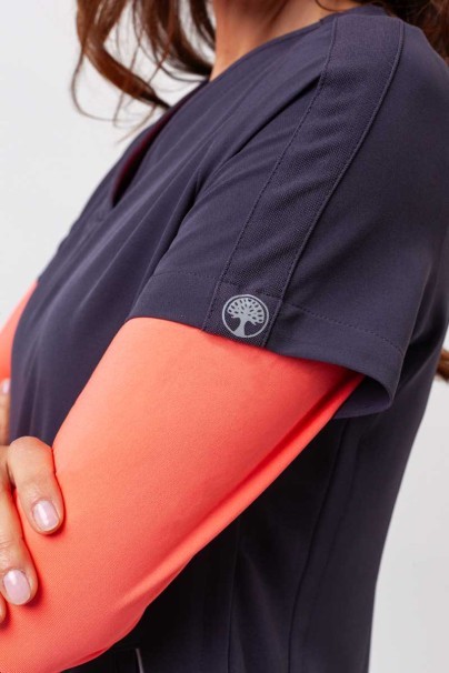 Women's Healing Hands Skyler scrub top pewter-6